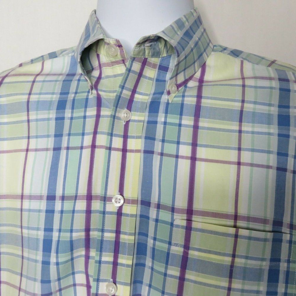 Wrangler Plaid Shirt Men's M Button Down SS